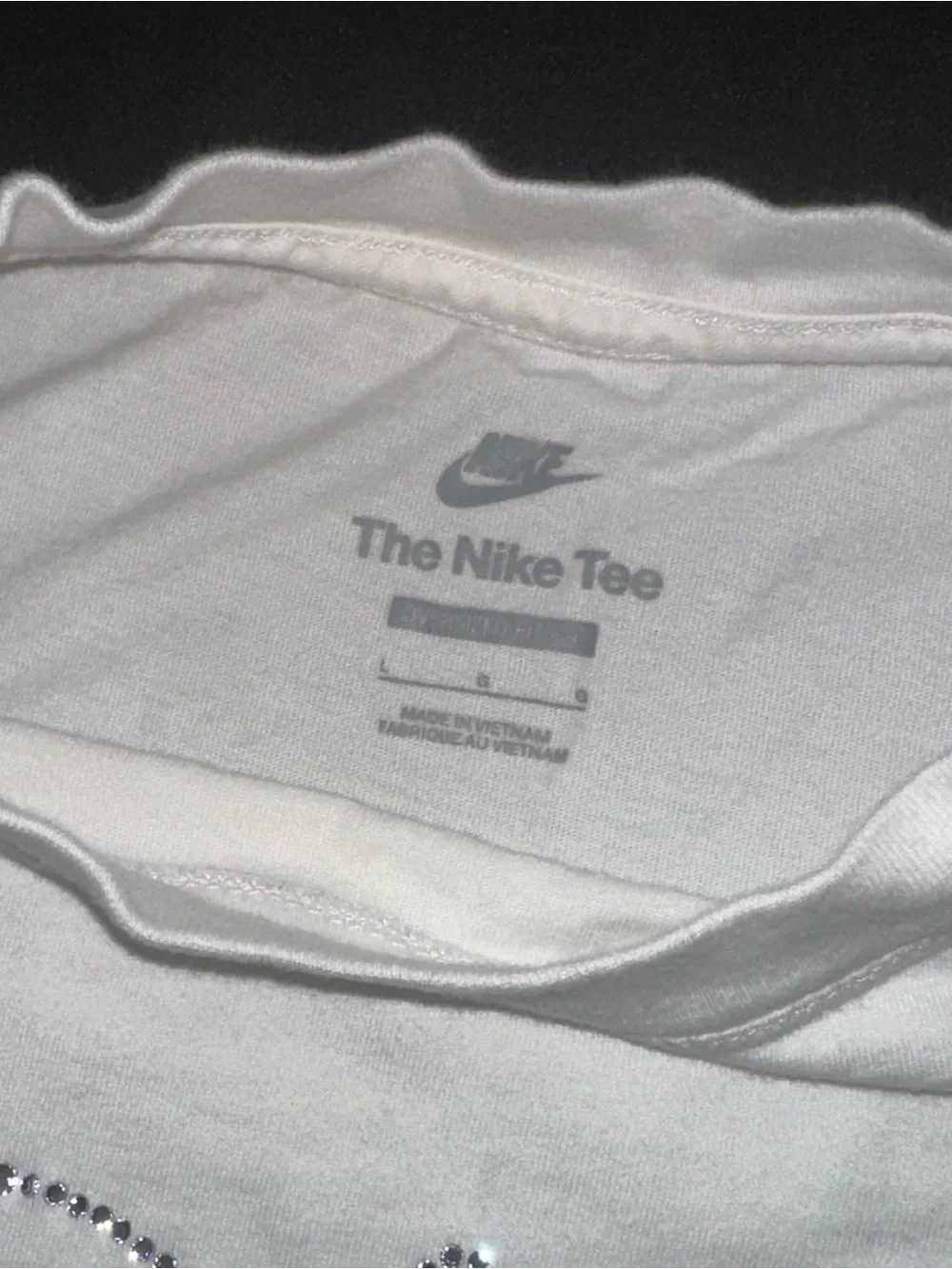 The Nike Tee Rhinestone Just Do It Oversized Large T-Shirt Bling Streetwear